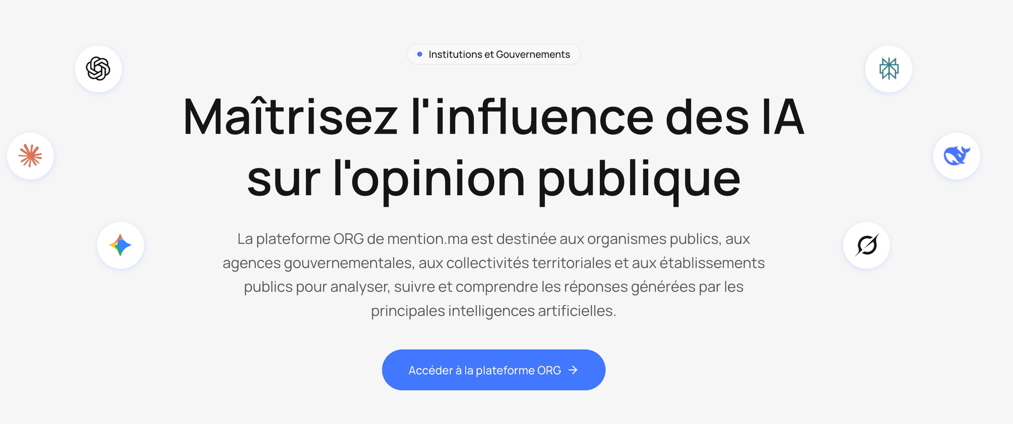 mention.ma ORG : la première plateforme GEO et visibilité IA dédiée aux gouvernements et au secteur public